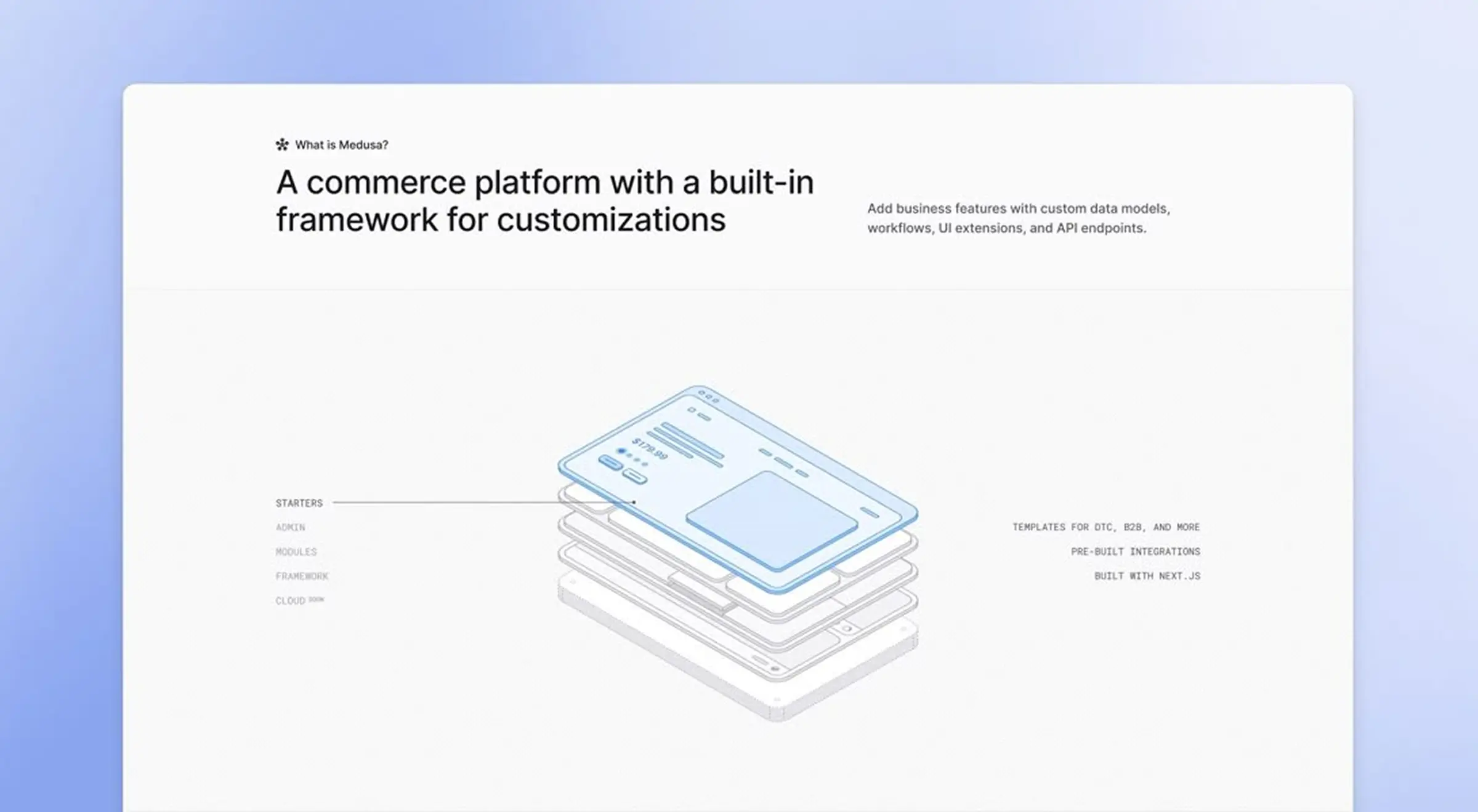 Productized service homepage
